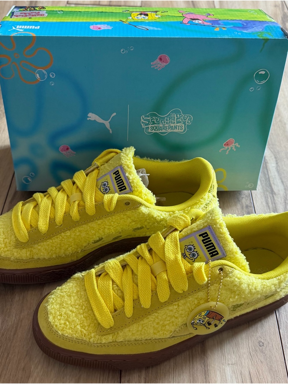 Puma Yellow SpongeBob Low-Top Sneakers Sz.8